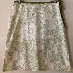 Eyelet Green/White Max Studio Skirt
